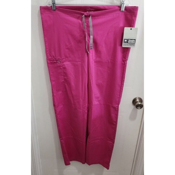 NWT Women's WonderWink Wonder Work Pink Scrub Bottoms Pants Style 500A Sz Small - Picture 1 of 13
